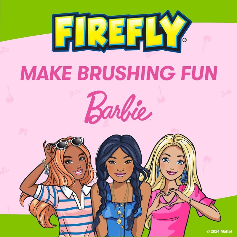 Firefly Clean N' Protect Barbie Toothbrush with Antibacterial Cover, Soft Bristles, Battery Included, Ages 3+, 1 Count - Image 3